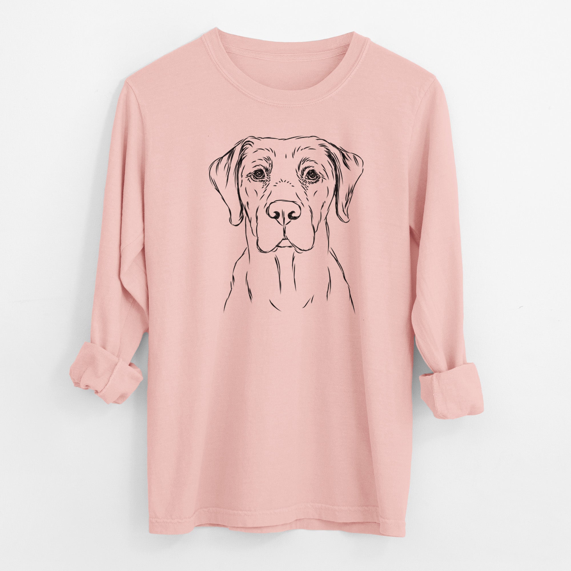 Bare Rowdy the Labrador Retriever - Men's Heavyweight 100% Cotton Long Sleeve