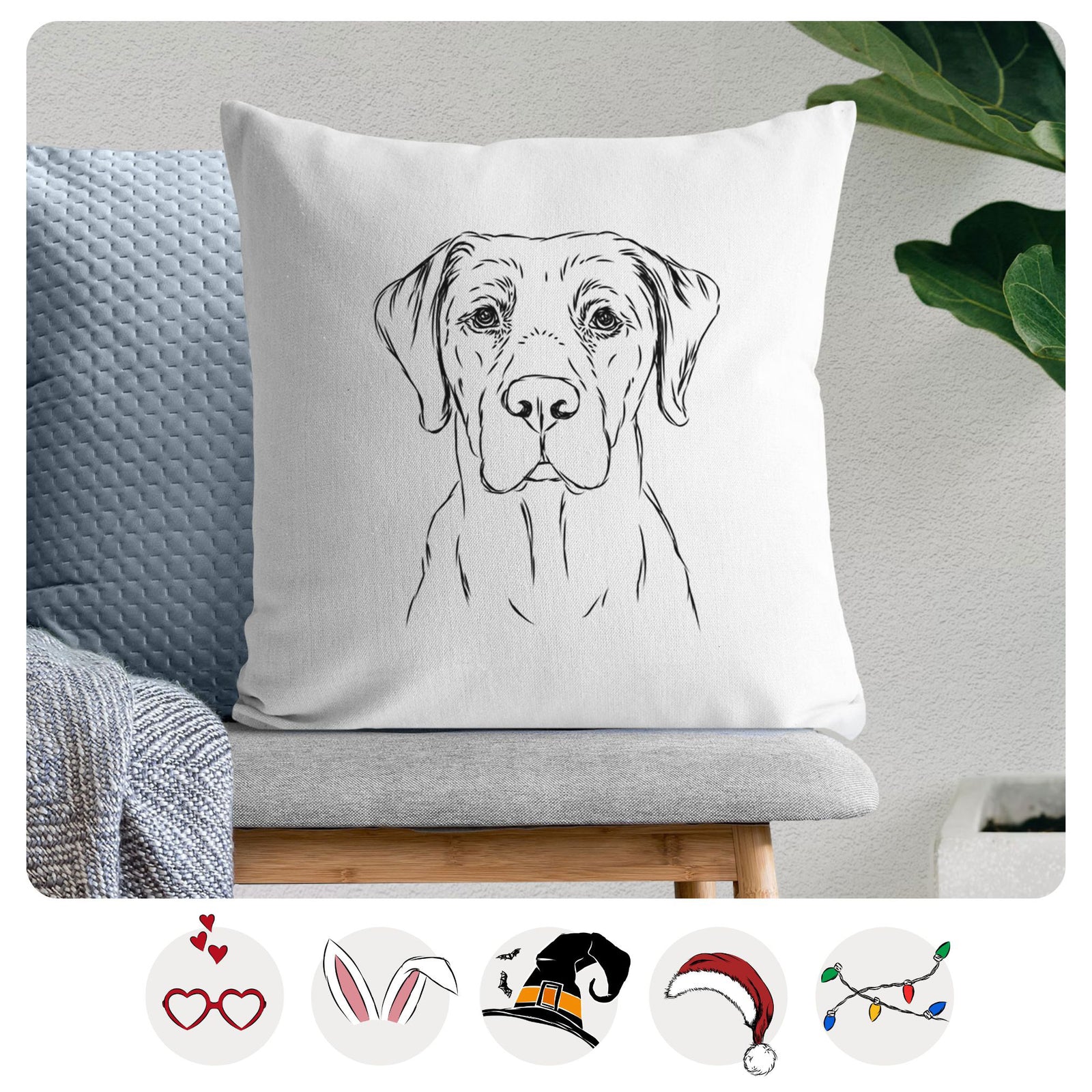 Rowdy the Labrador Retriever - Throw Pillow Cover