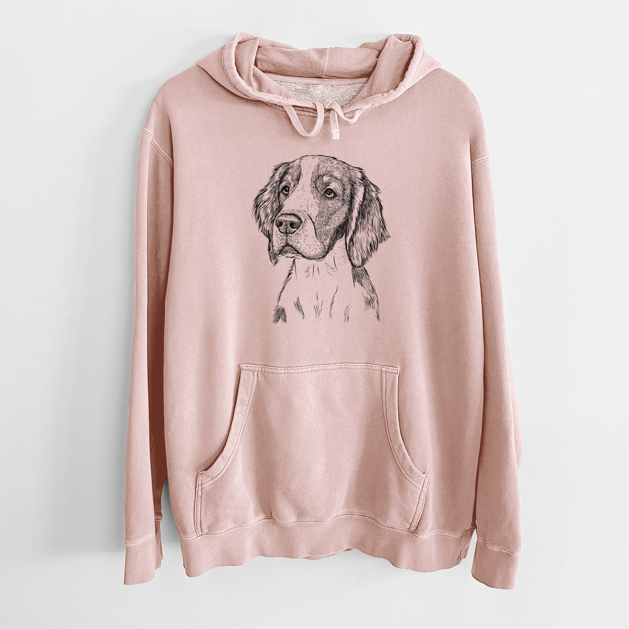 Bare Roxy the Welsh Springer Spaniel - Unisex Pigment Dyed Hoodie