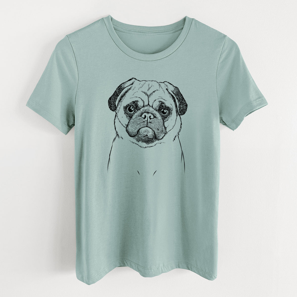 Bare Ruby the Pug - Women's Lightweight Relaxed Fit 100% Cotton Crewneck