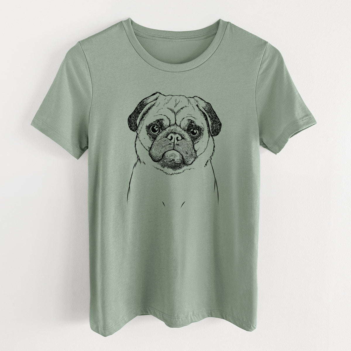 Bare Ruby the Pug - Women's Lightweight Relaxed Fit 100% Cotton Crewneck