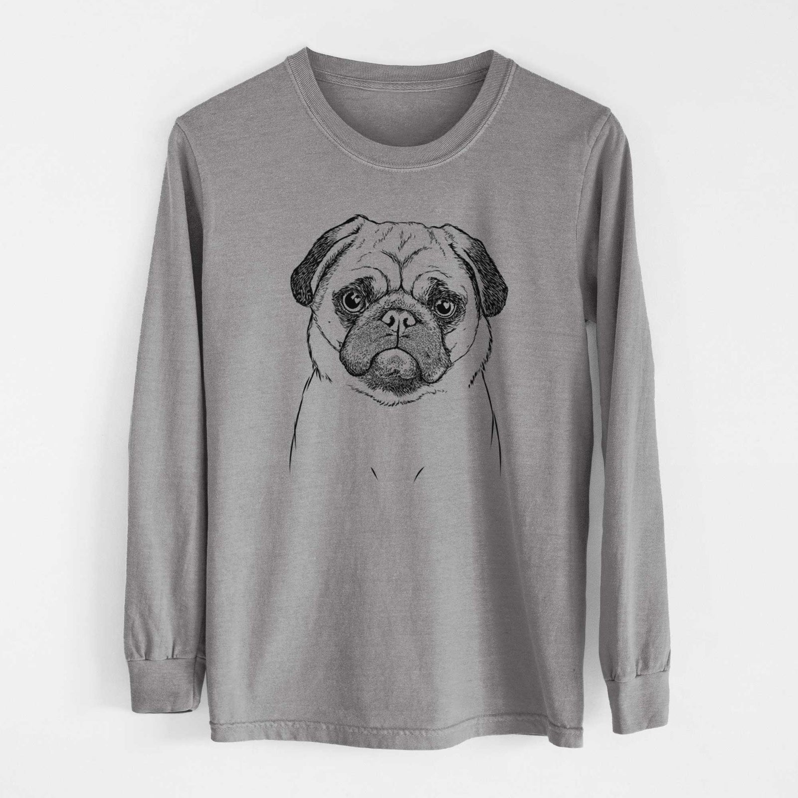 Bare Ruby the Pug - Men's Heavyweight 100% Cotton Long Sleeve
