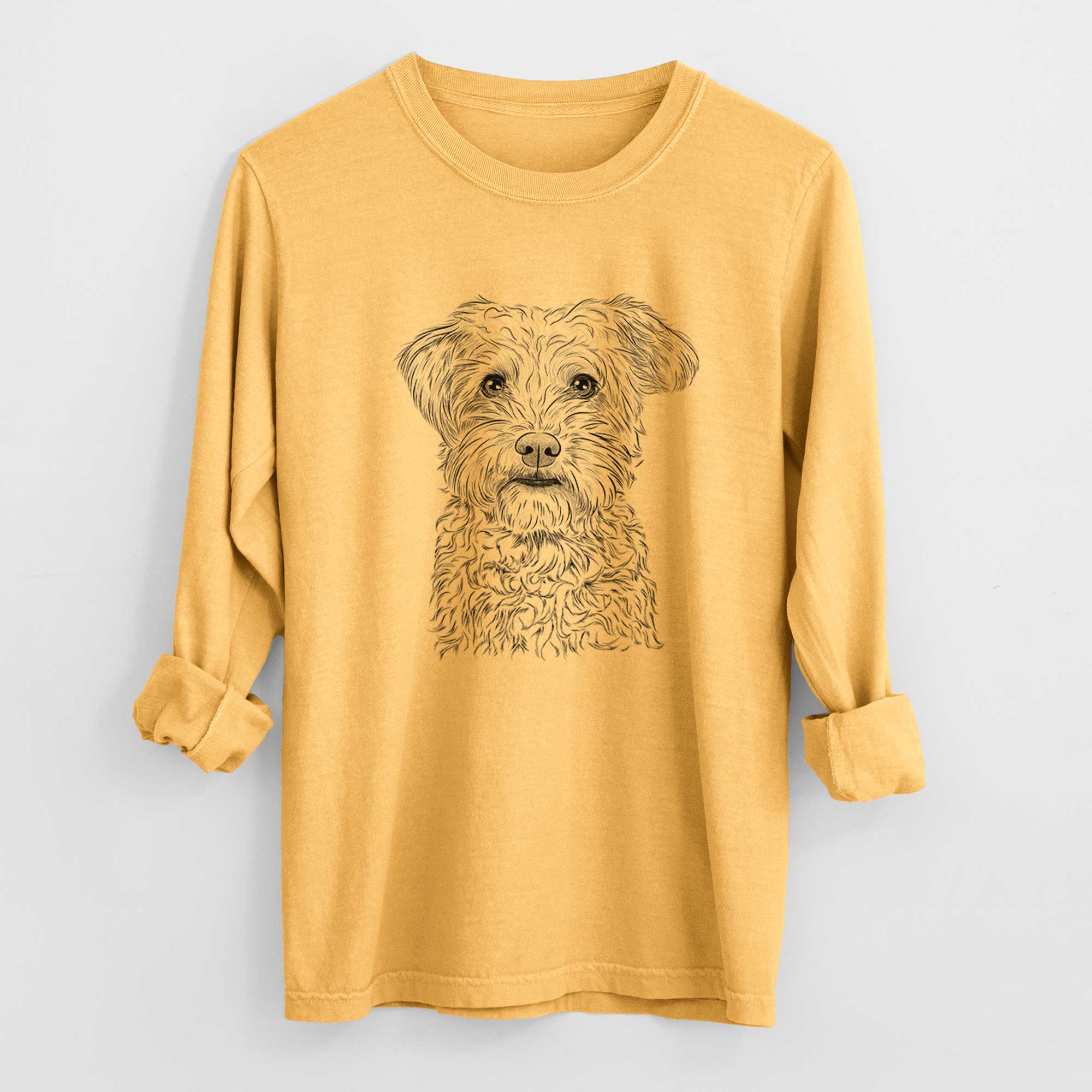 Bare Rudy the Schnoodle - Men's Heavyweight 100% Cotton Long Sleeve