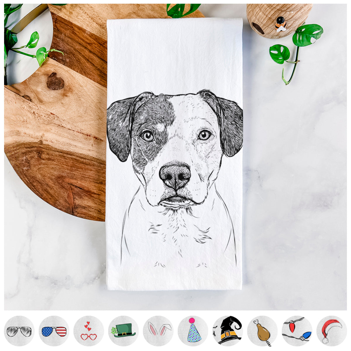 Ryleigh the Beagle Pitbull Mix Tea Towel