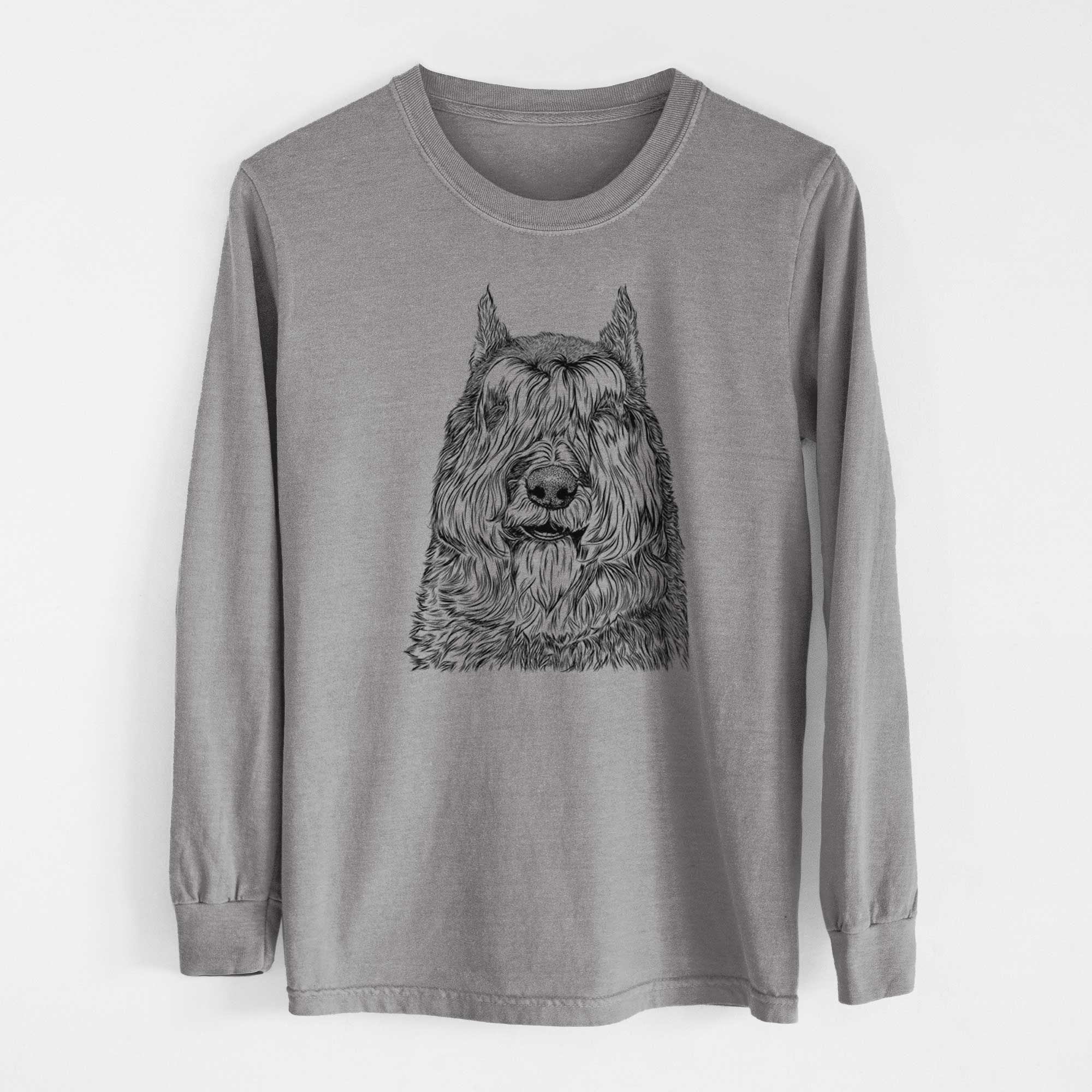 Bare Sabre the Bouvier Des Flandres - Men's Heavyweight 100% Cotton Long Sleeve