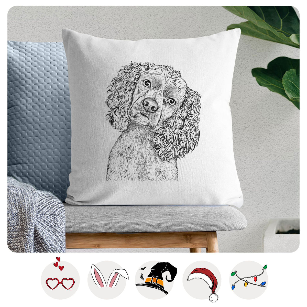 Sadie the Cocker Spaniel - Throw Pillow Cover