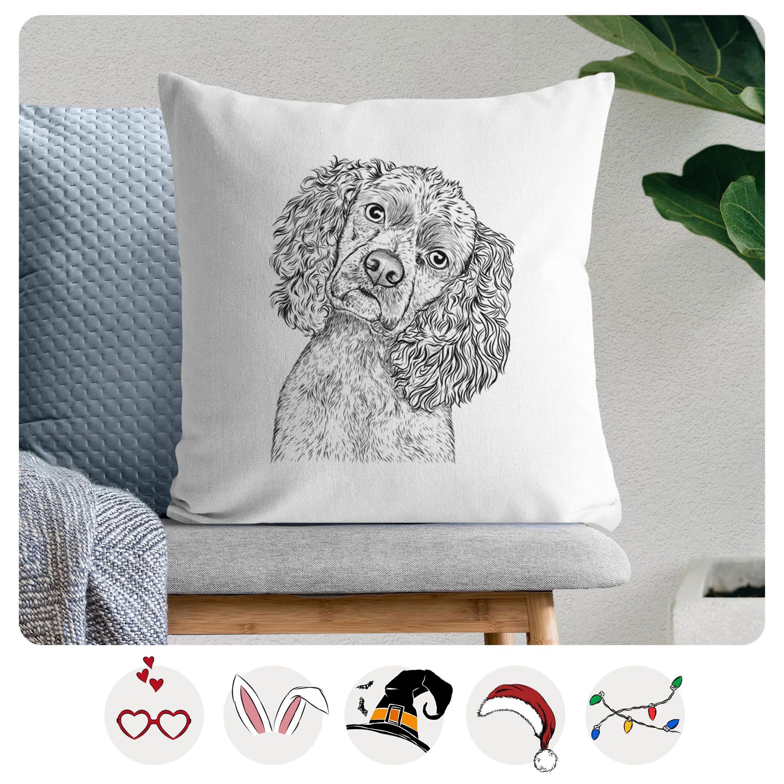 Sadie the Cocker Spaniel - Throw Pillow Cover