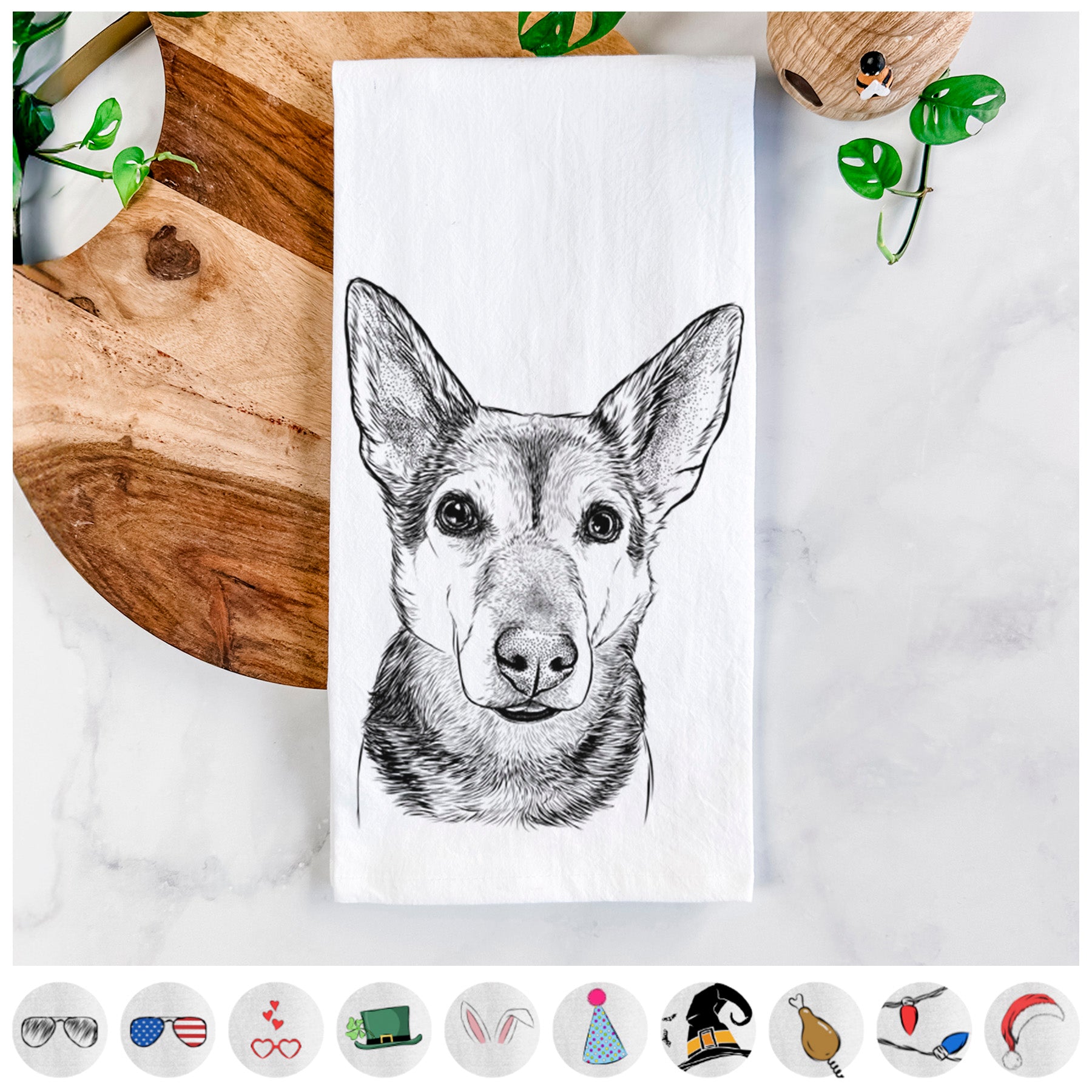 Sammie the Mixed Breed Tea Towel