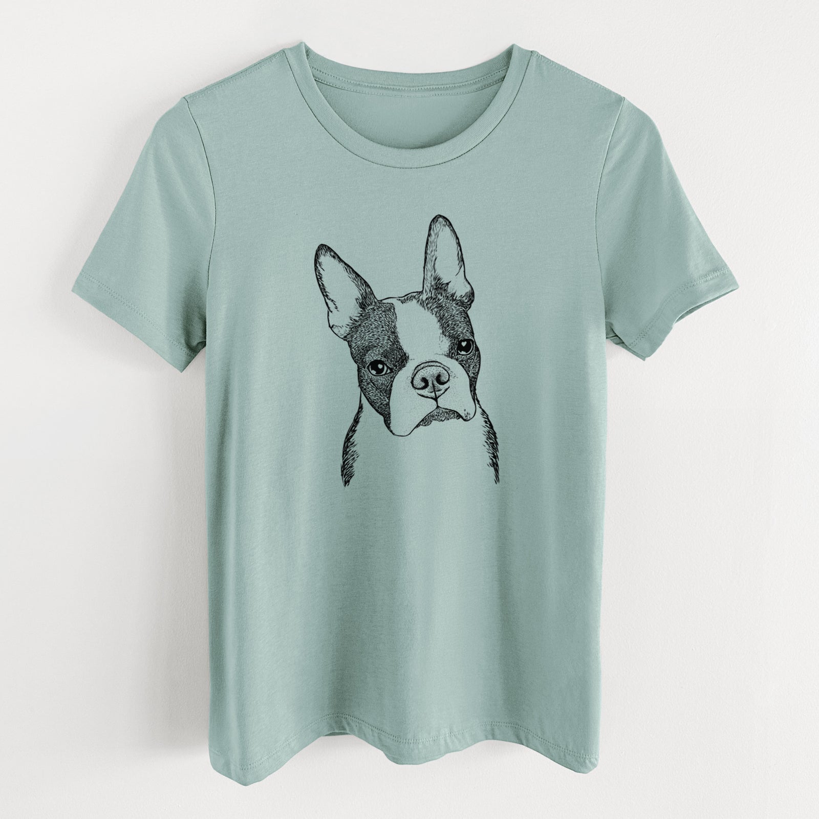 Bare Samuel the Boston Terrier - Women's Lightweight Relaxed Fit 100% Cotton Crewneck