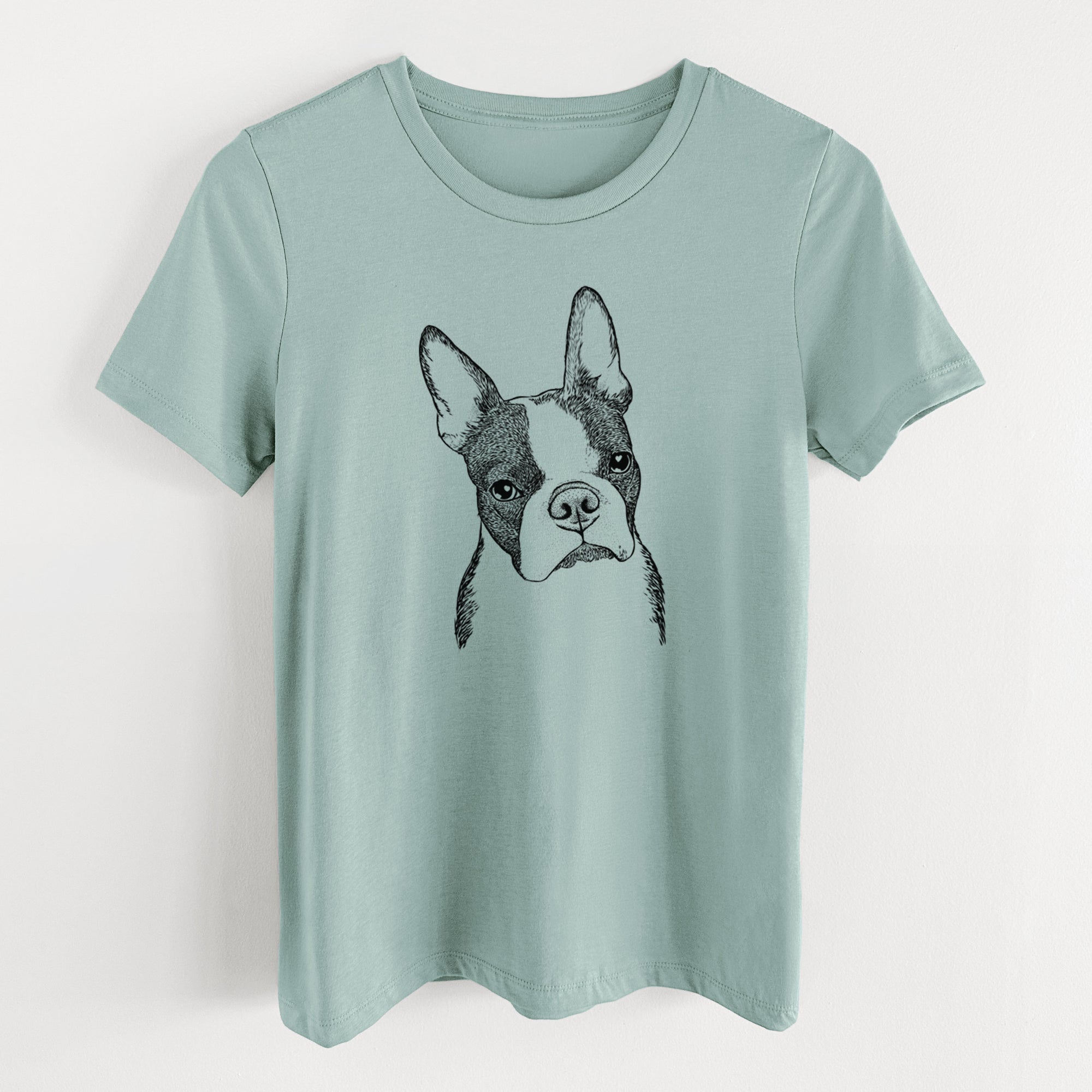 Bare Samuel the Boston Terrier - Women's Lightweight Relaxed Fit 100% Cotton Crewneck