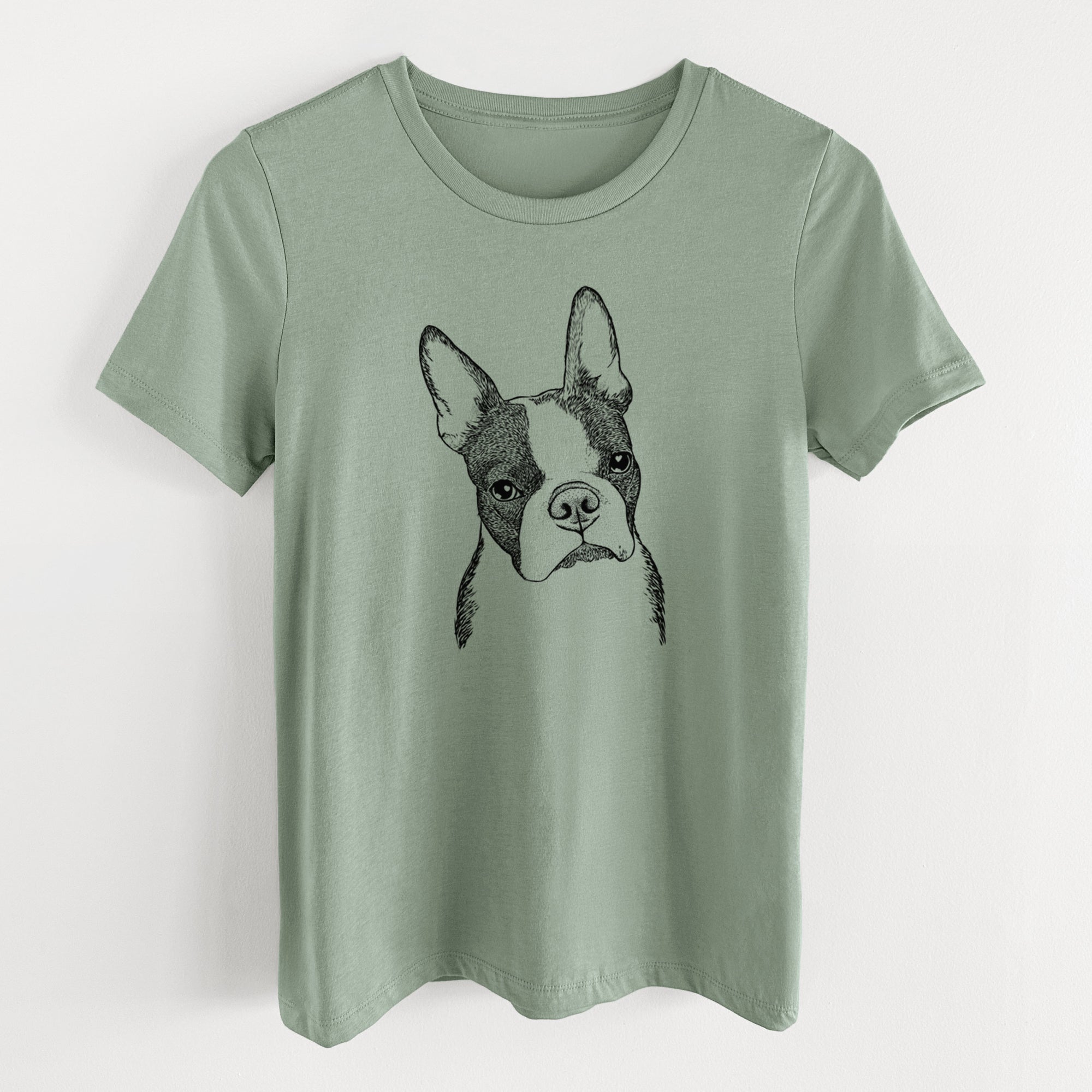 Bare Samuel the Boston Terrier - Women's Lightweight Relaxed Fit 100% Cotton Crewneck