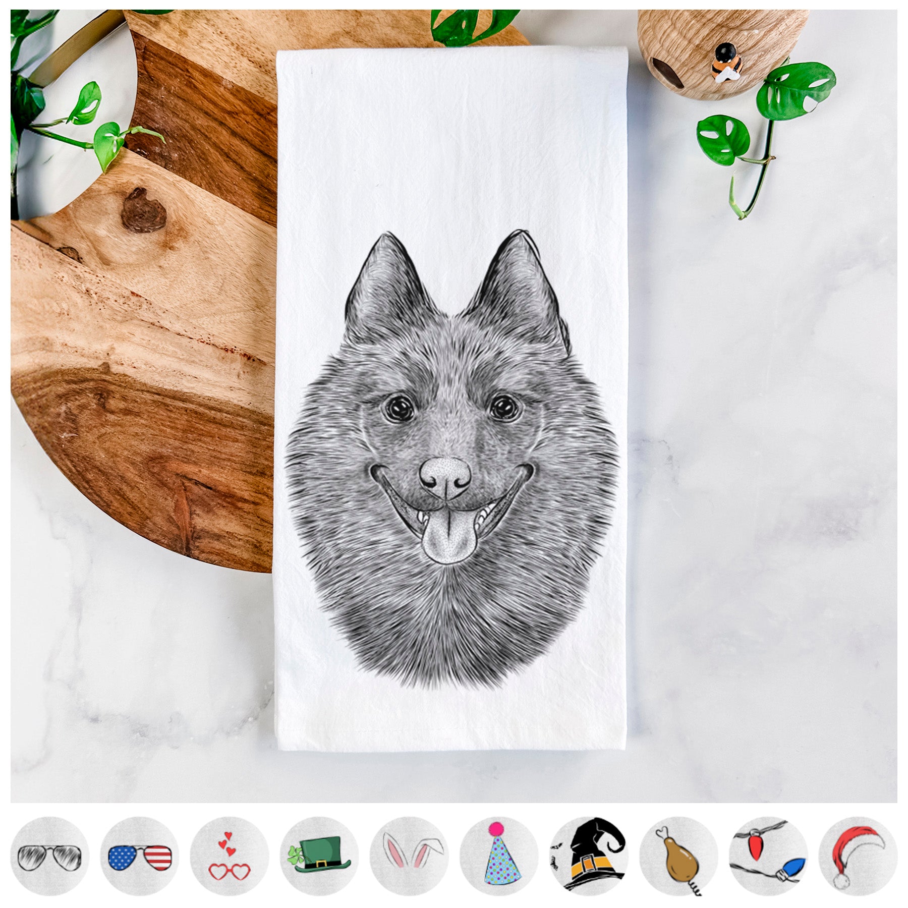 Sander the Schipperke Tea Towel