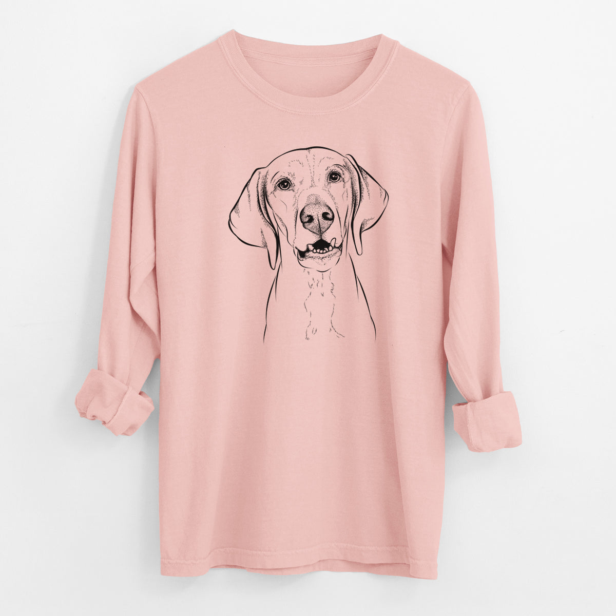 Bare Sarge the Vizsla - Men's Heavyweight 100% Cotton Long Sleeve