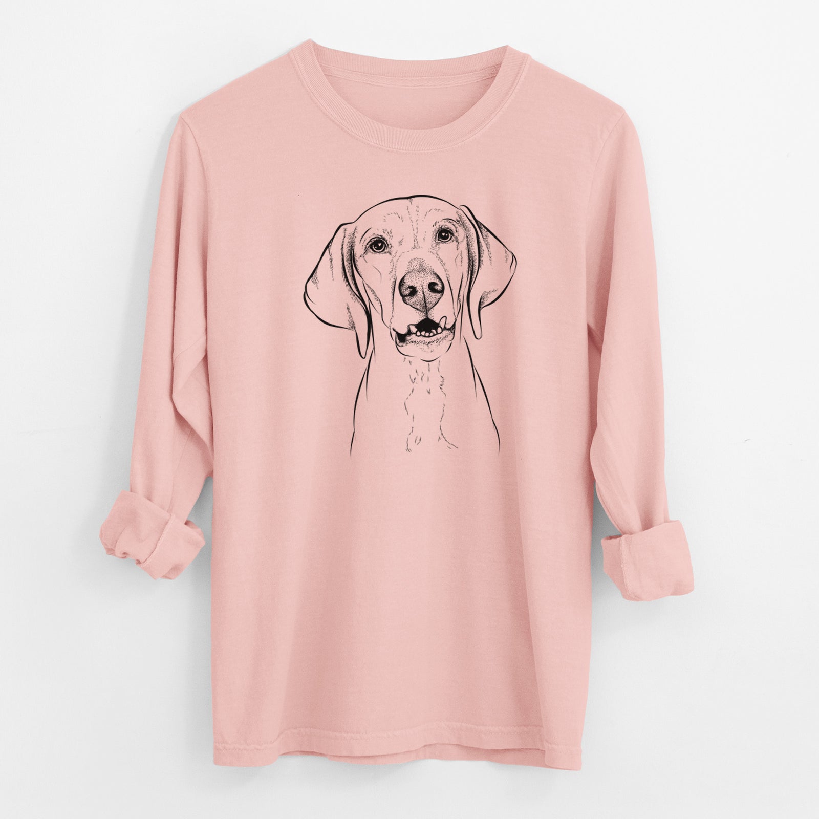 Bare Sarge the Vizsla - Men's Heavyweight 100% Cotton Long Sleeve