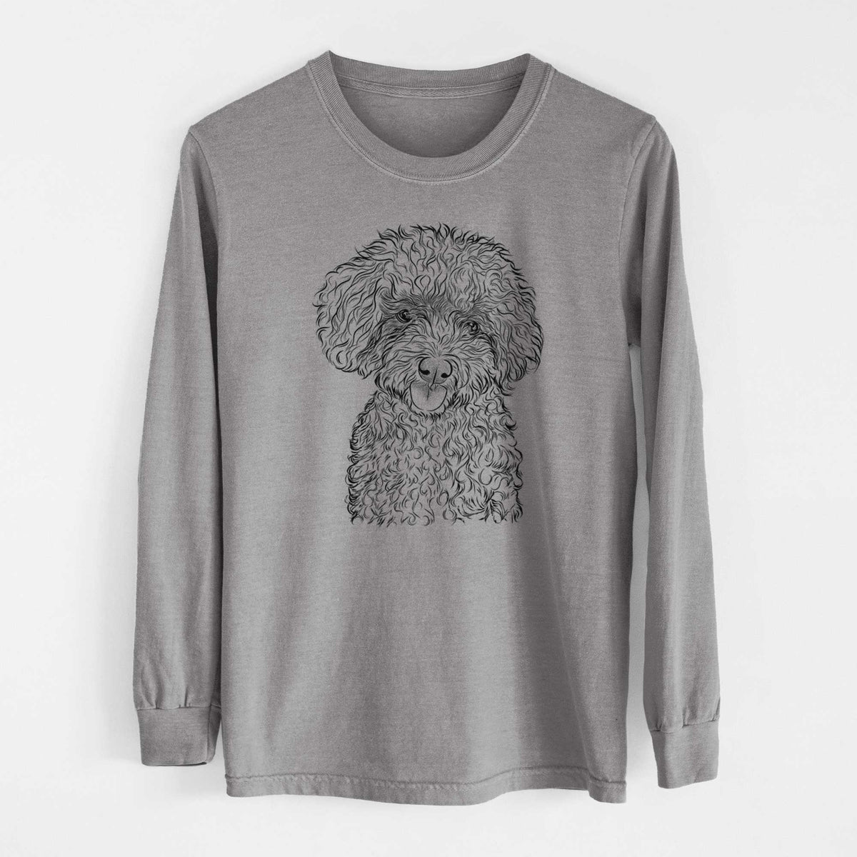 Bare Satsu the Micro Teacup Poodle - Men's Heavyweight 100% Cotton Long Sleeve