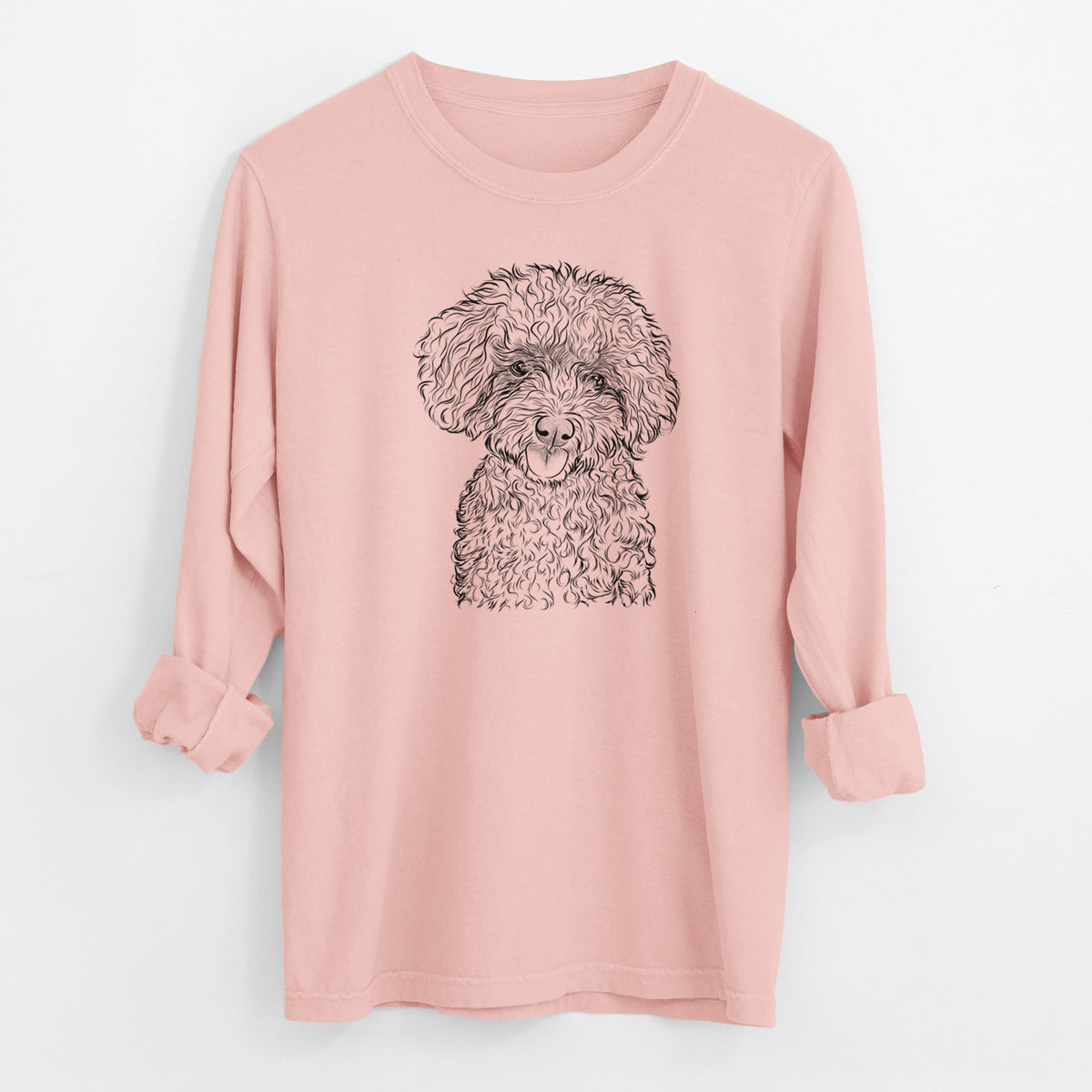 Bare Satsu the Micro Teacup Poodle - Men's Heavyweight 100% Cotton Long Sleeve