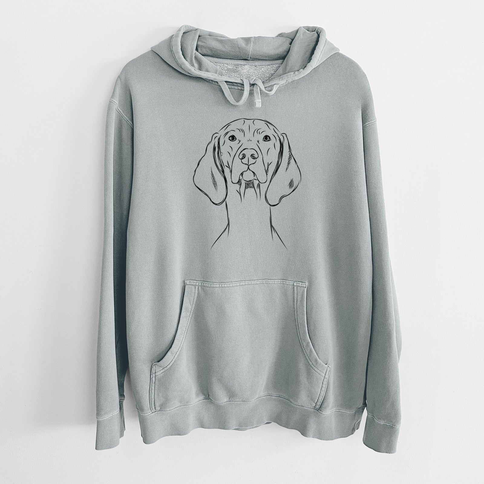 Bare Sawyer the Vizsla - Unisex Pigment Dyed Hoodie