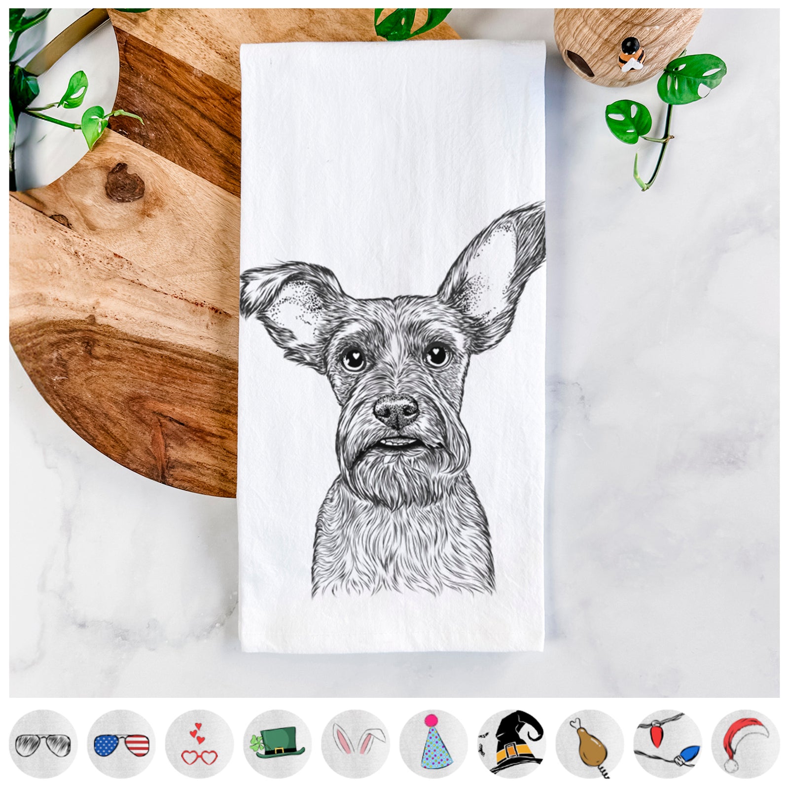 Sawyer the Snorkie Tea Towel