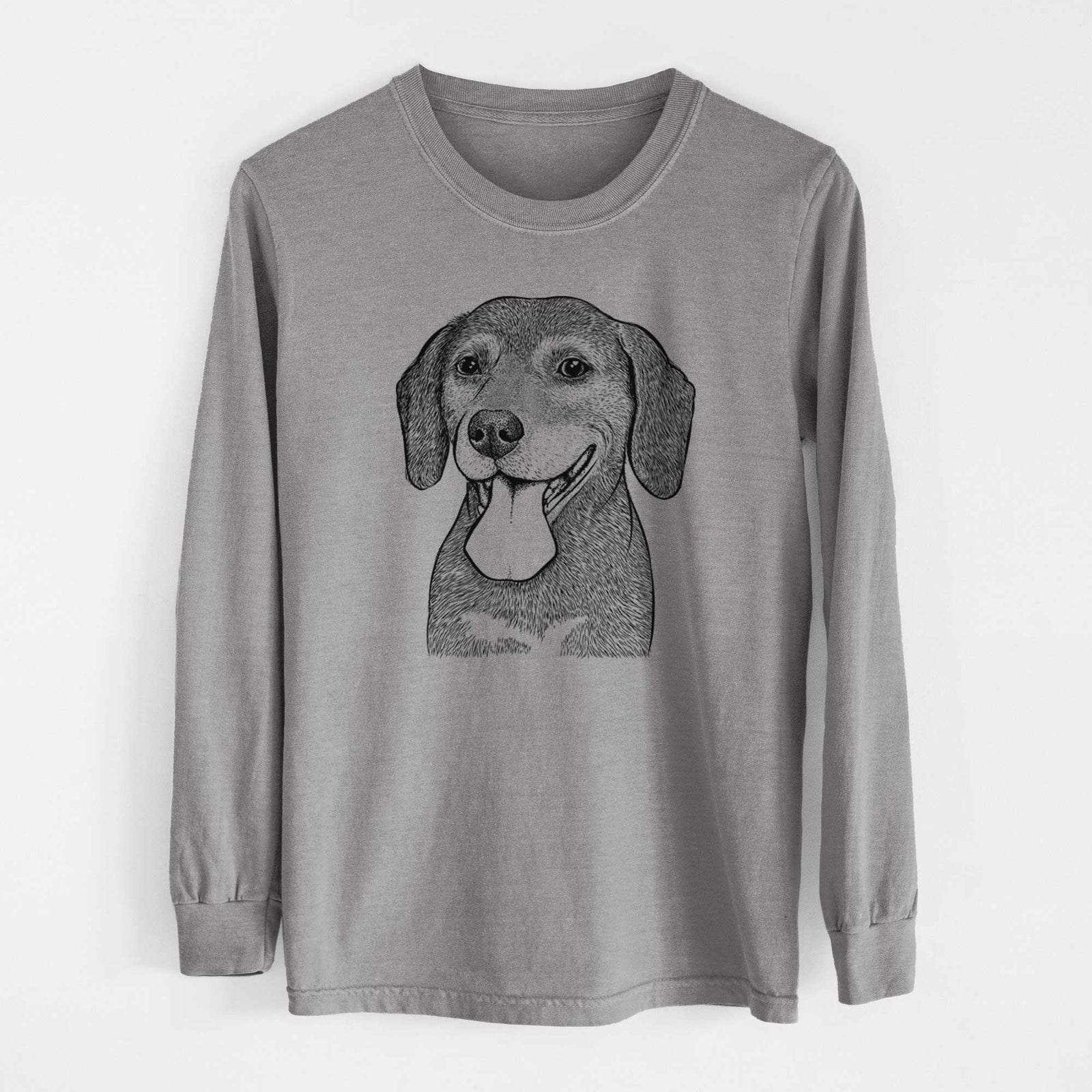 Bare Scarlett the Beagle - Men's Heavyweight 100% Cotton Long Sleeve