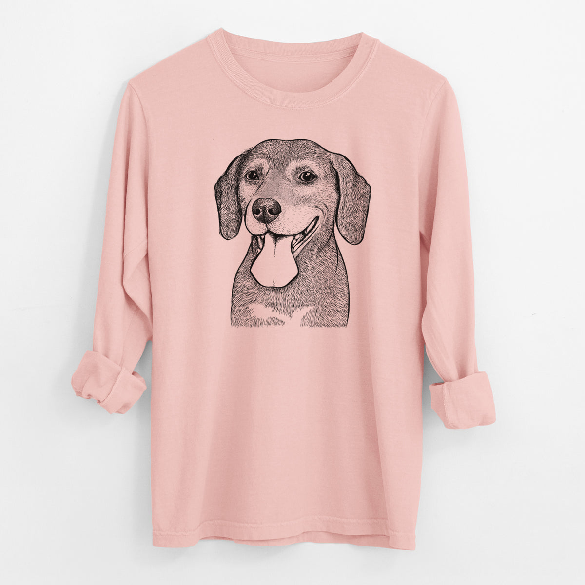 Bare Scarlett the Beagle - Men's Heavyweight 100% Cotton Long Sleeve