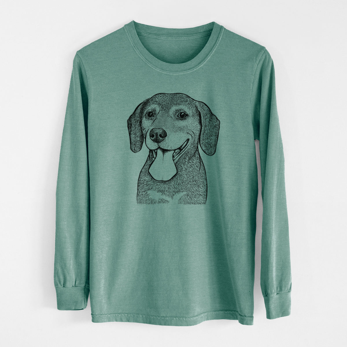 Bare Scarlett the Beagle - Men's Heavyweight 100% Cotton Long Sleeve
