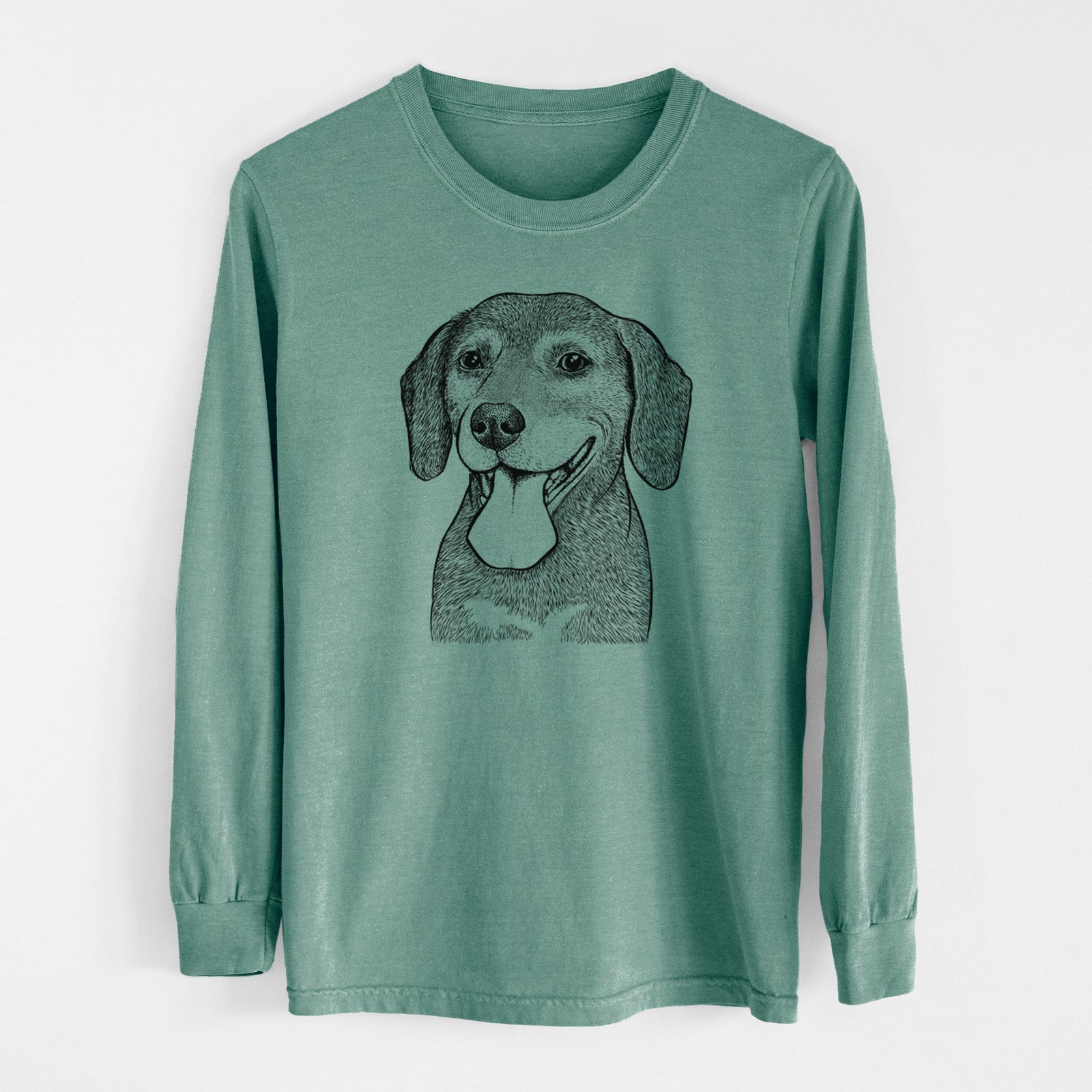 Bare Scarlett the Beagle - Men's Heavyweight 100% Cotton Long Sleeve