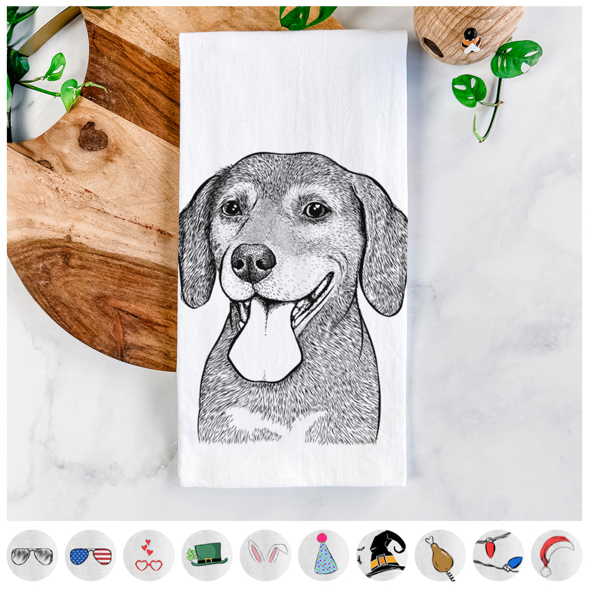 Scarlett the Beagle Tea Towel