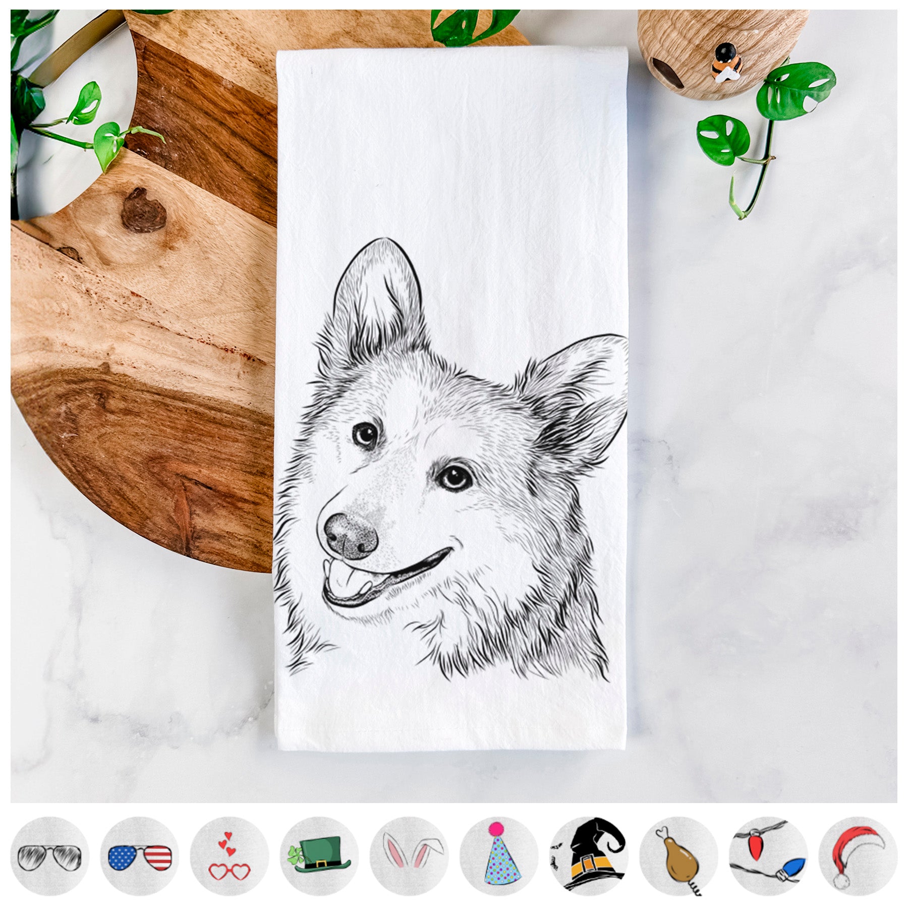 Scout the Pembroke Welsh Corgi Tea Towel