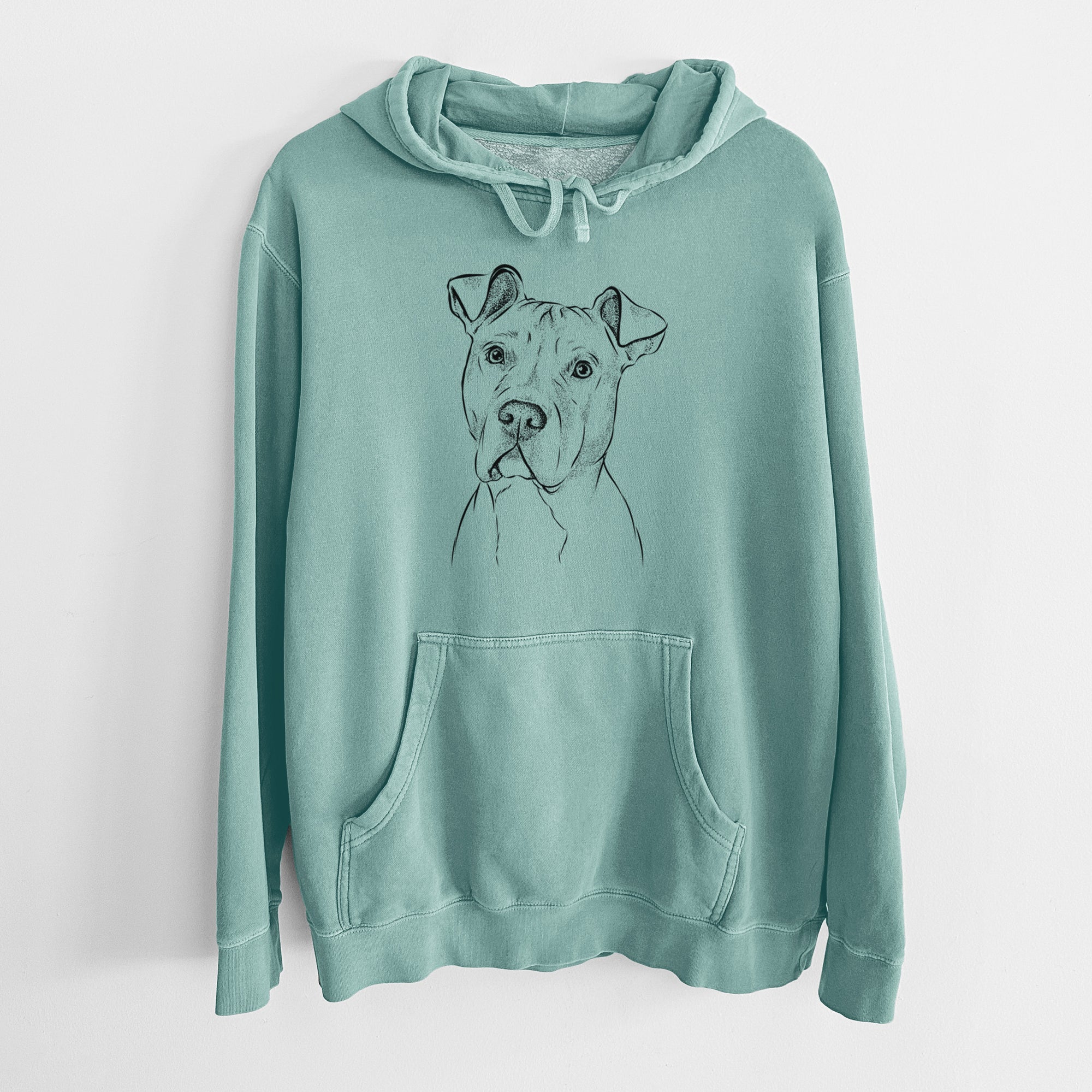 Bare Scraps the American Staffordshire Mix - Unisex Pigment Dyed Hoodie