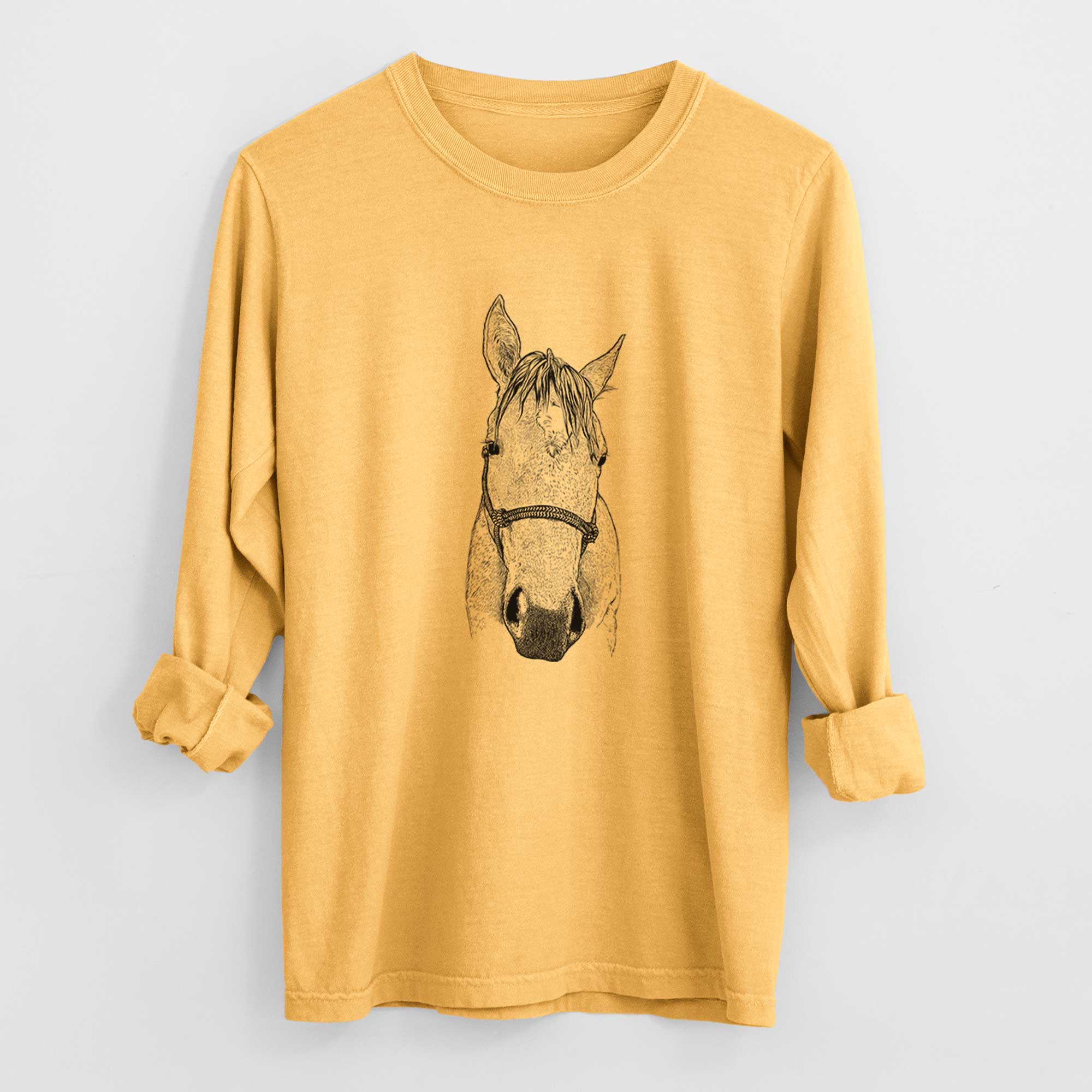 Bare SeaBee the Quarter Horse - Men's Heavyweight 100% Cotton Long Sleeve