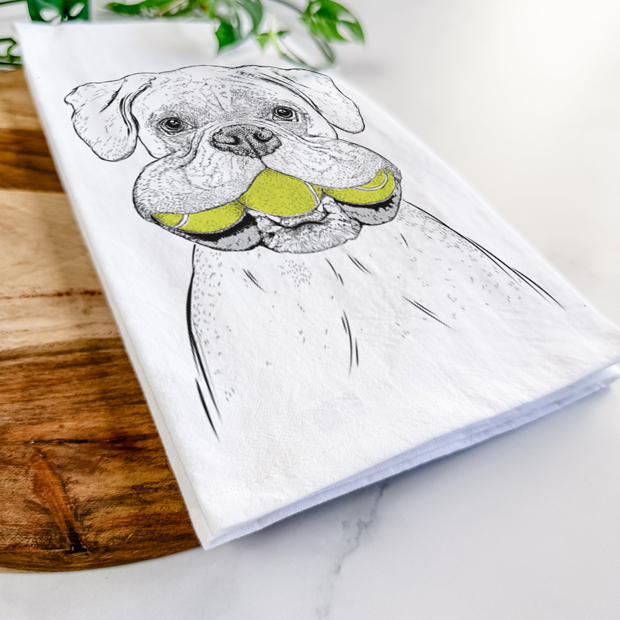 Seamus the Boxer Tea Towel