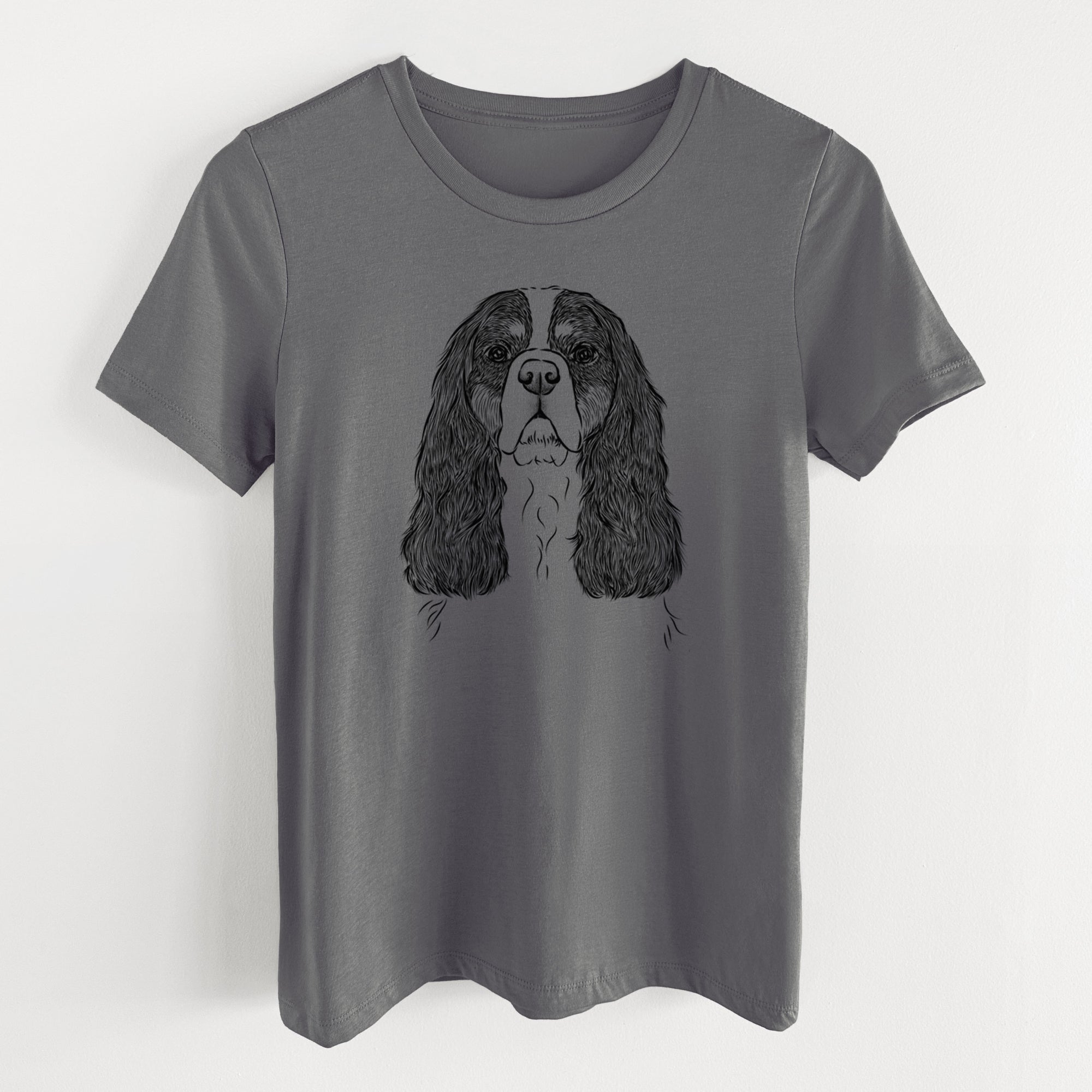 Bare Sebastian the Cavalier King Charles Spaniel - Women's Lightweight Relaxed Fit 100% Cotton Crewneck