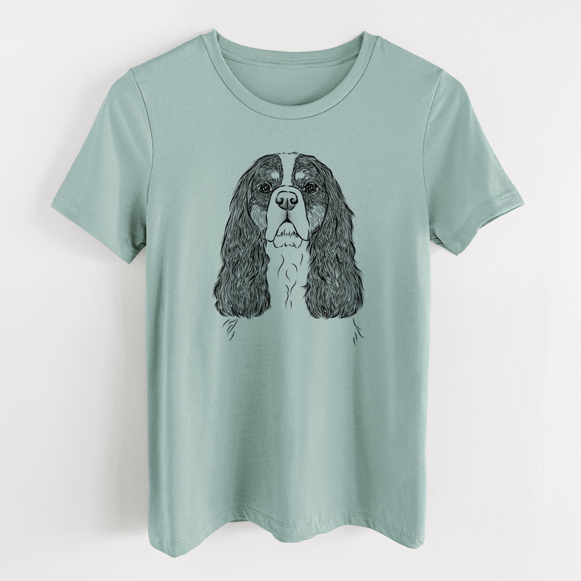 Bare Sebastian the Cavalier King Charles Spaniel - Women's Lightweight Relaxed Fit 100% Cotton Crewneck