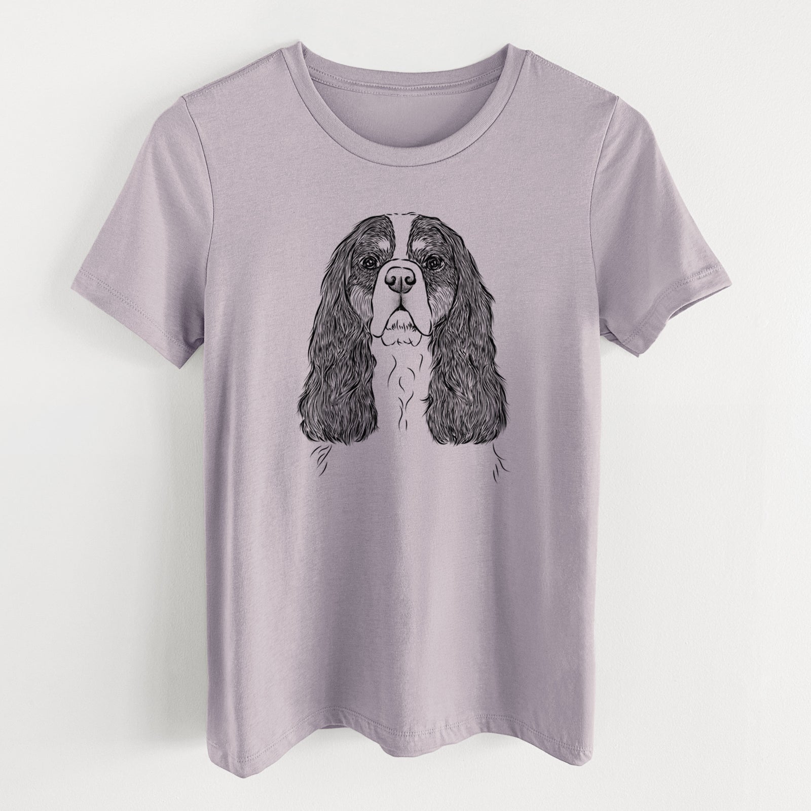 Bare Sebastian the Cavalier King Charles Spaniel - Women's Lightweight Relaxed Fit 100% Cotton Crewneck