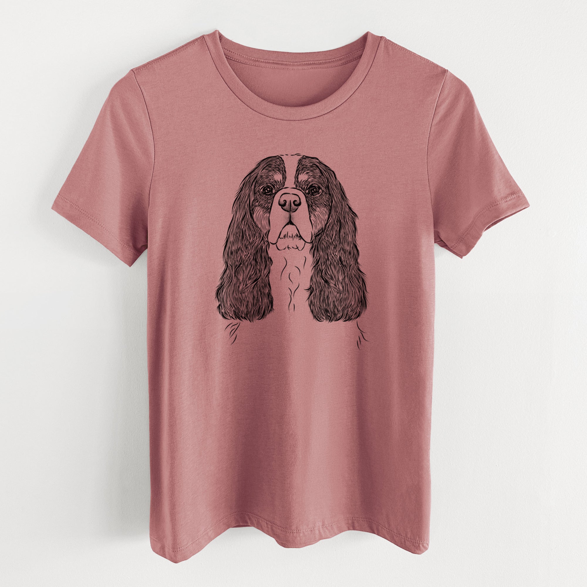 Bare Sebastian the Cavalier King Charles Spaniel - Women's Lightweight Relaxed Fit 100% Cotton Crewneck