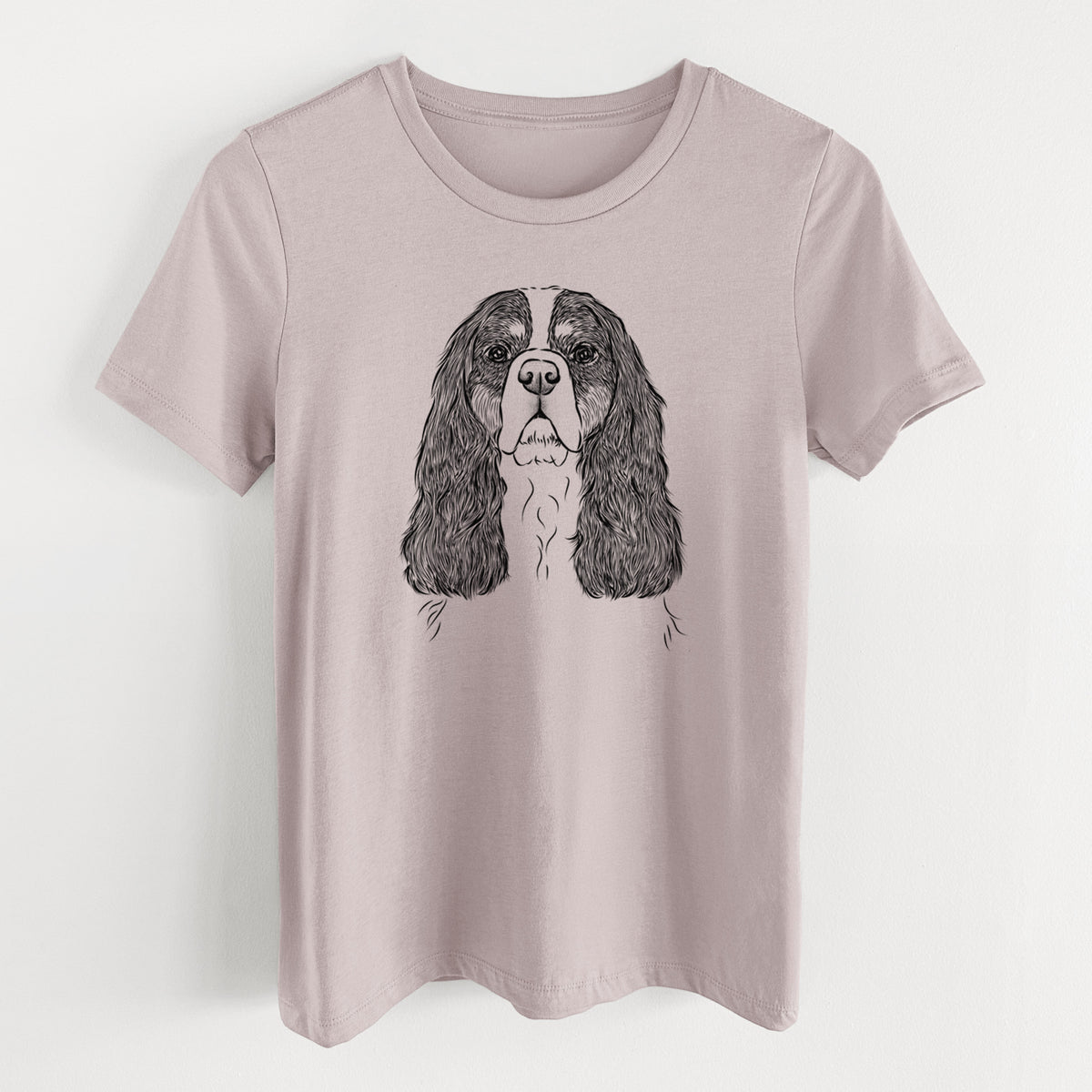 Bare Sebastian the Cavalier King Charles Spaniel - Women's Lightweight Relaxed Fit 100% Cotton Crewneck