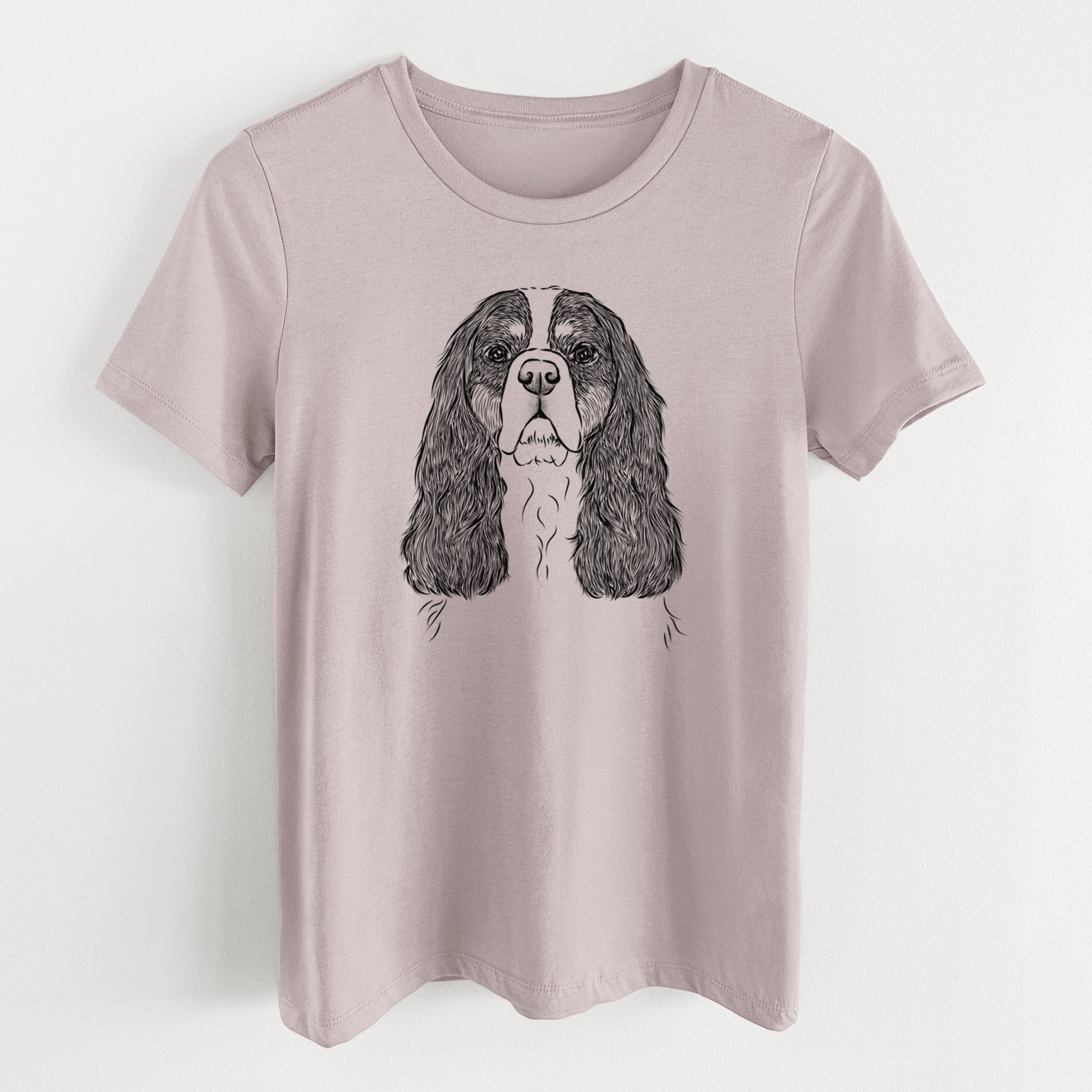 Bare Sebastian the Cavalier King Charles Spaniel - Women's Lightweight Relaxed Fit 100% Cotton Crewneck