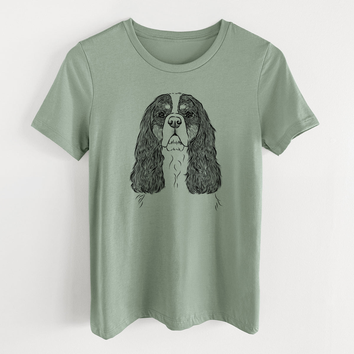 Bare Sebastian the Cavalier King Charles Spaniel - Women's Lightweight Relaxed Fit 100% Cotton Crewneck