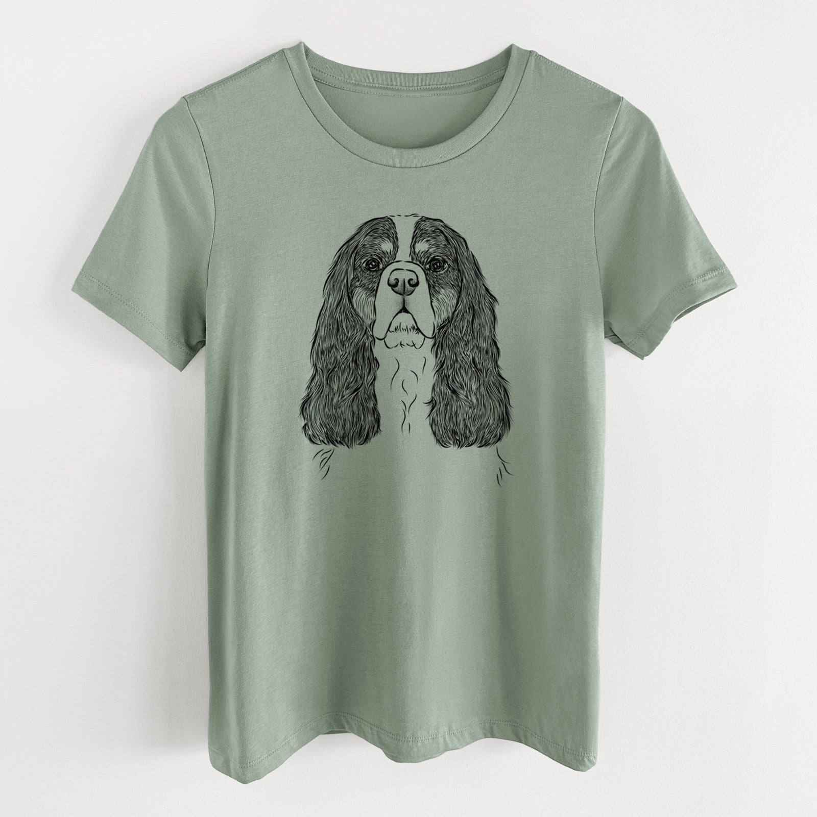 Bare Sebastian the Cavalier King Charles Spaniel - Women's Lightweight Relaxed Fit 100% Cotton Crewneck