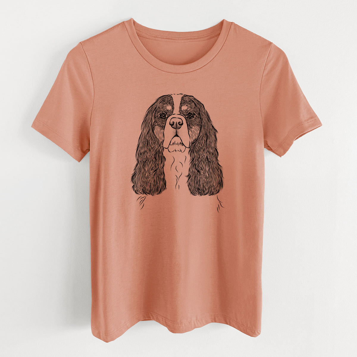 Bare Sebastian the Cavalier King Charles Spaniel - Women's Lightweight Relaxed Fit 100% Cotton Crewneck