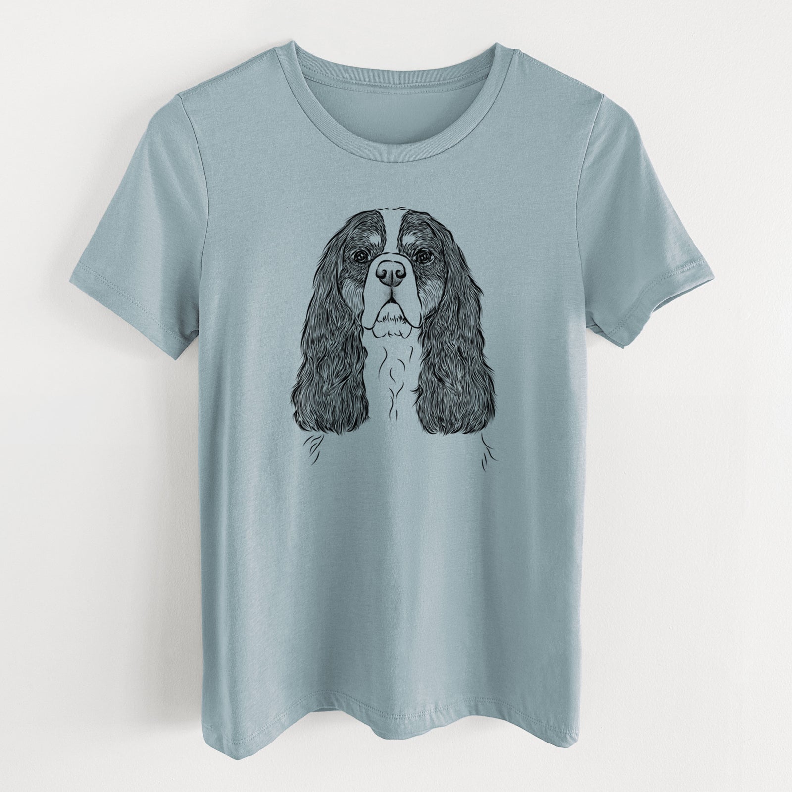 Bare Sebastian the Cavalier King Charles Spaniel - Women's Lightweight Relaxed Fit 100% Cotton Crewneck