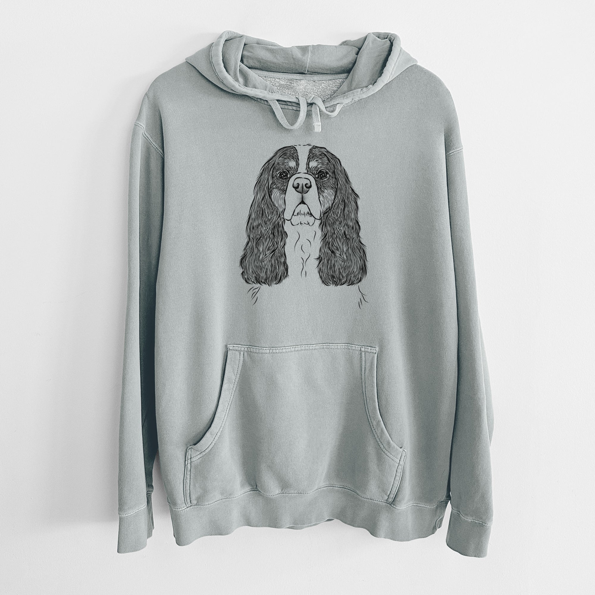 Bare Sebastian the Cavalier King Charles Spaniel - Unisex Pigment Dyed Hoodie