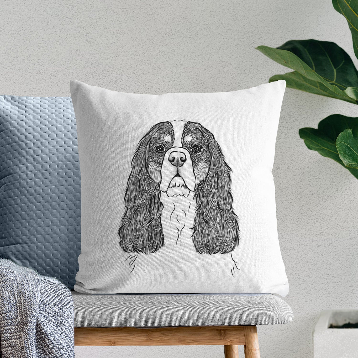 Sebastian the Cavalier King Charles Spaniel - Throw Pillow Cover