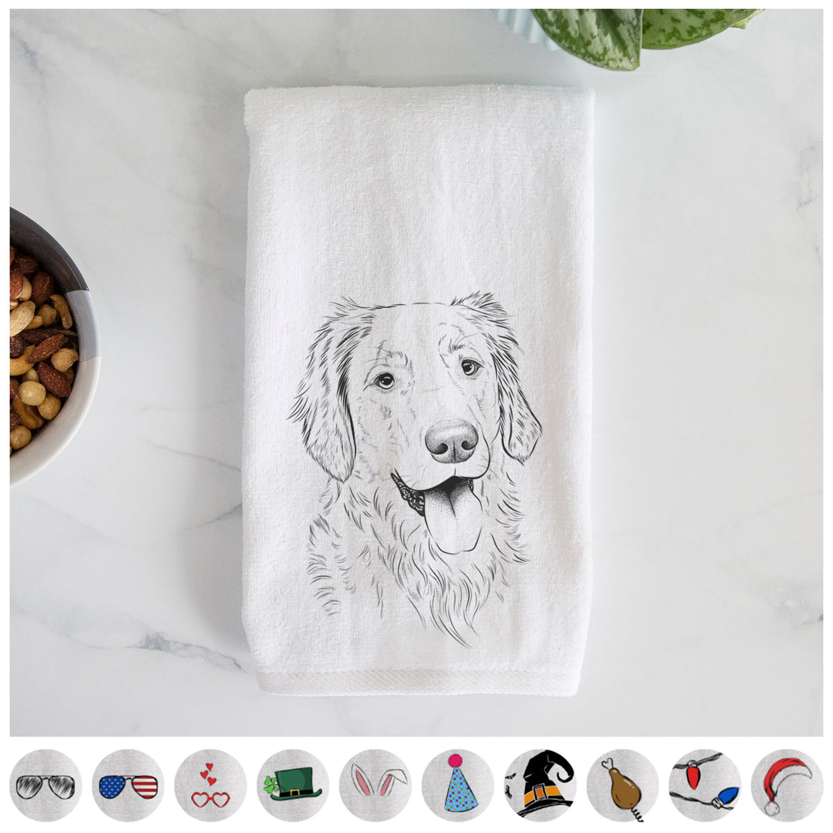 Semba the Golden Retriever Decorative Hand Towel