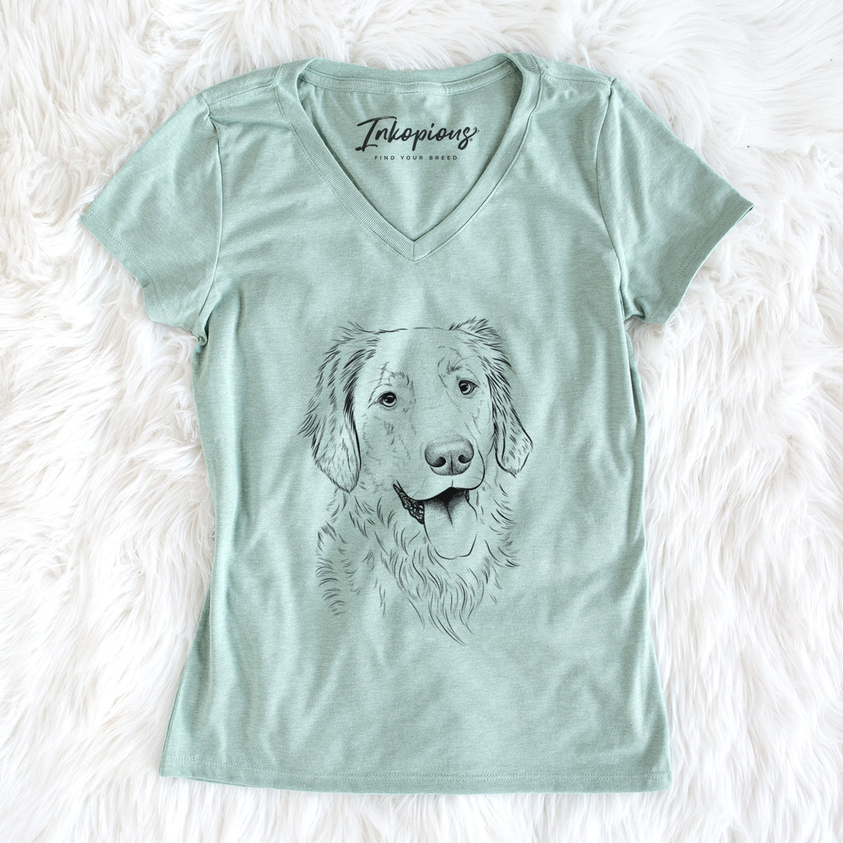 Bare Semba the Golden Retriever - Women&#39;s V-neck Shirt