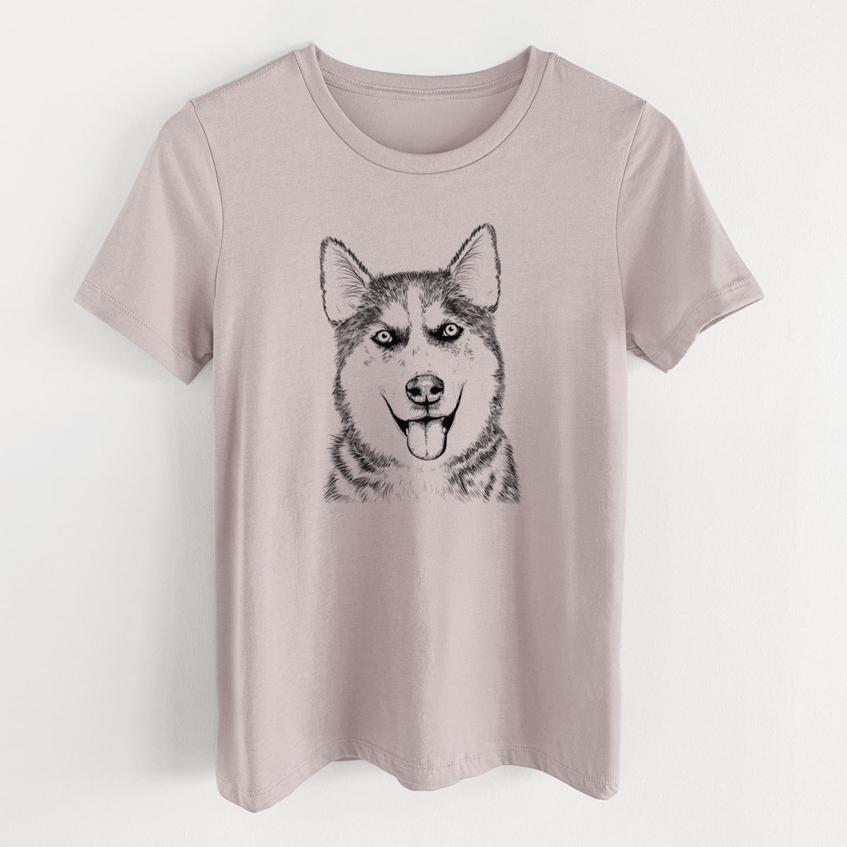 Bare Sesi the Siberian Husky - Women's Lightweight Relaxed Fit 100% Cotton Crewneck
