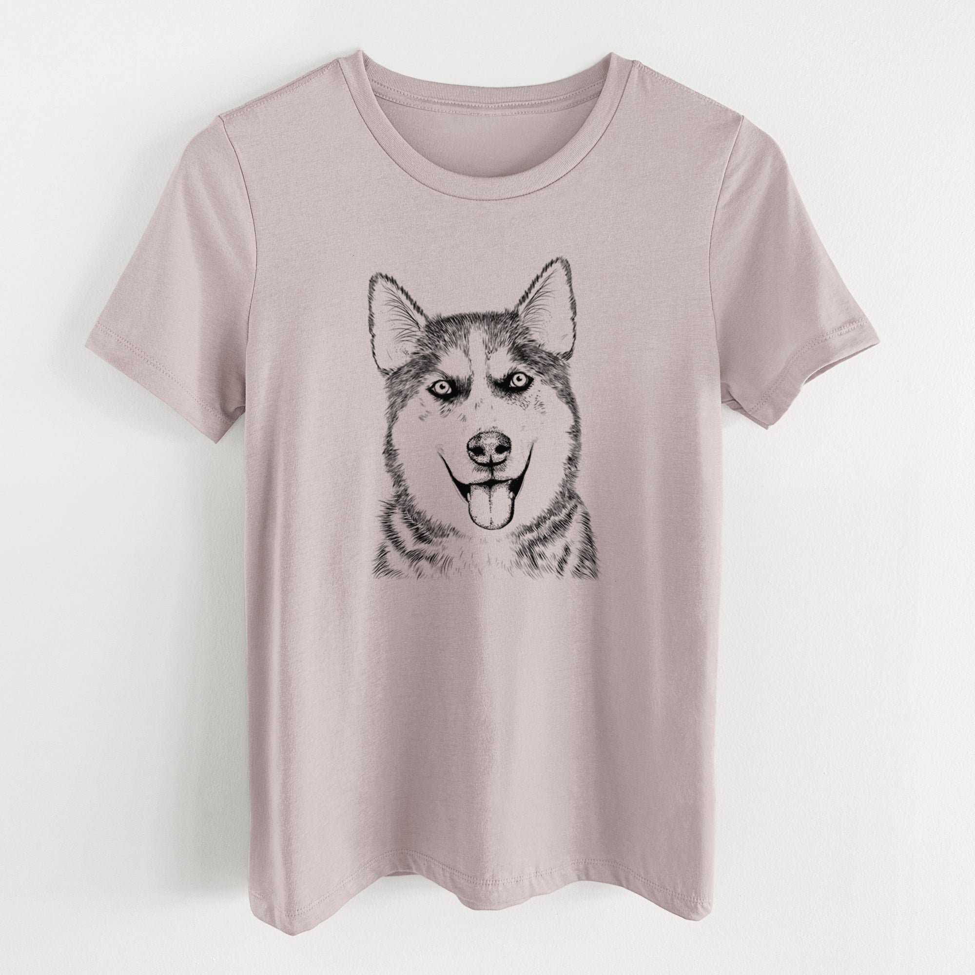 Bare Sesi the Siberian Husky - Women's Lightweight Relaxed Fit 100% Cotton Crewneck
