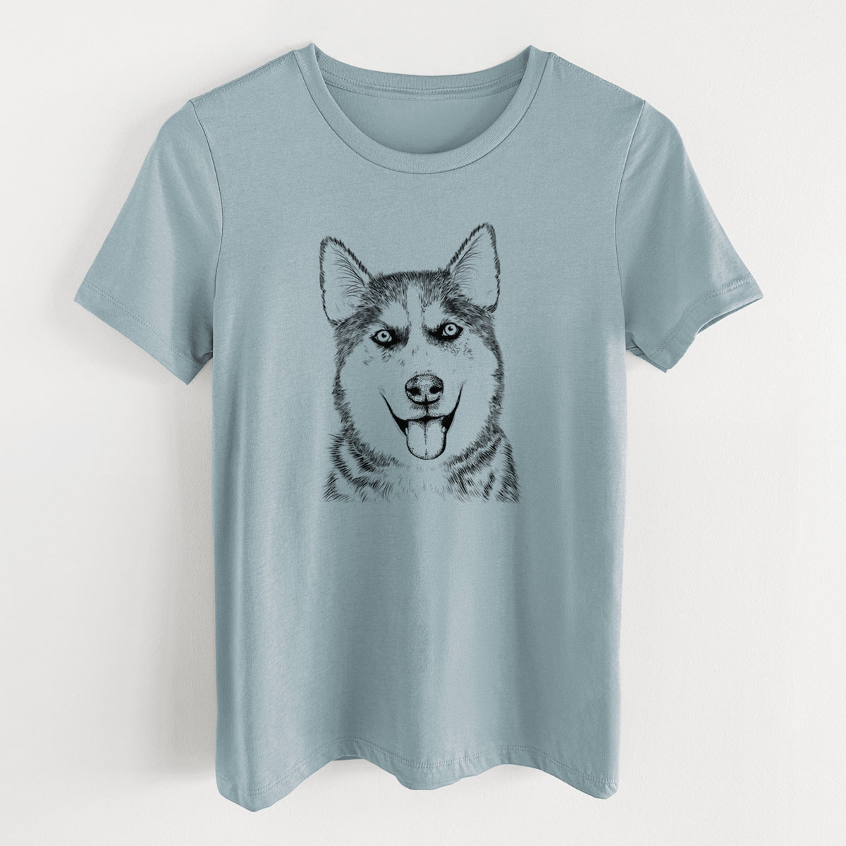 Bare Sesi the Siberian Husky - Women's Lightweight Relaxed Fit 100% Cotton Crewneck