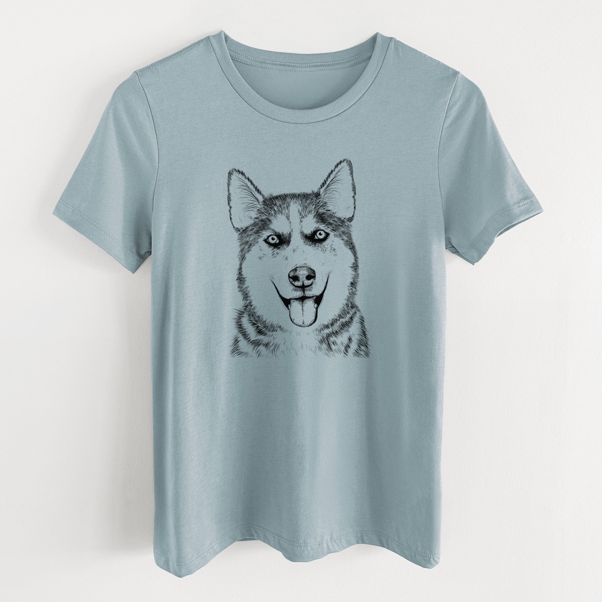 Bare Sesi the Siberian Husky - Women's Lightweight Relaxed Fit 100% Cotton Crewneck