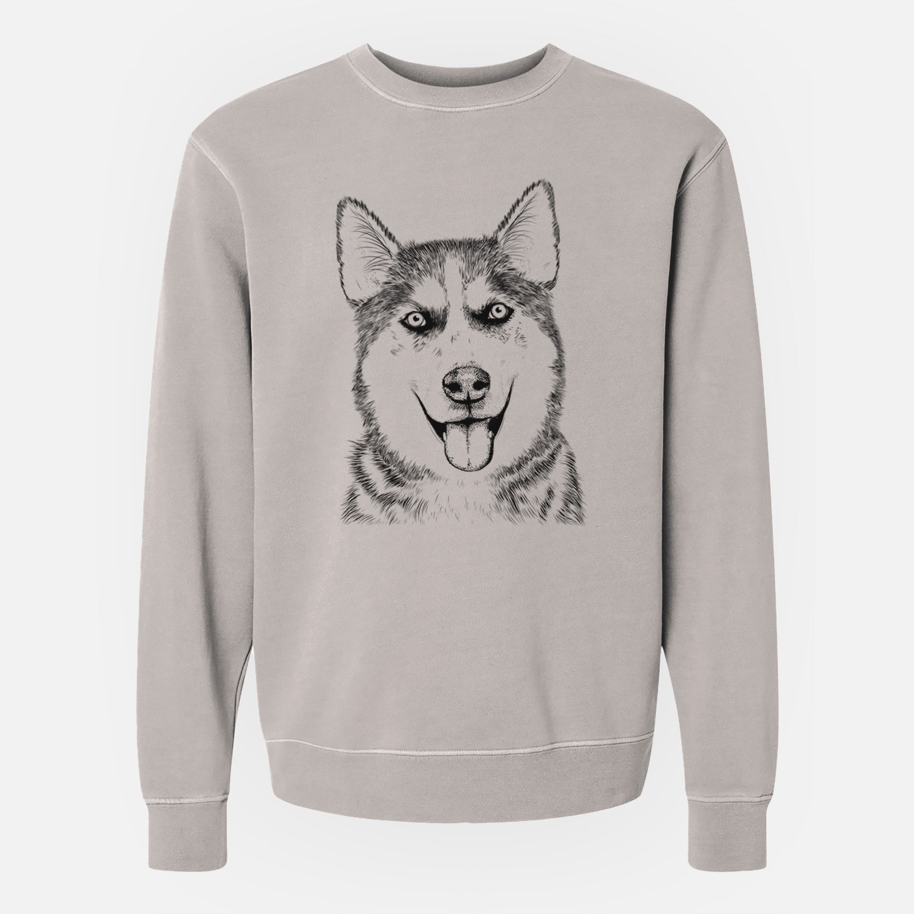 Bare Sesi the Siberian Husky - Unisex Pigment Dyed Crew Sweatshirt